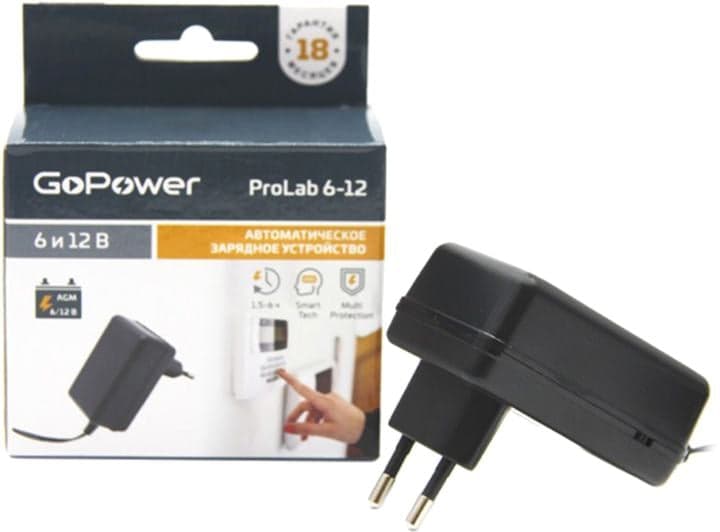 GoPower 00-00015352 З/У для свинцово-кислотных аккумуляторов 6 и 12V GoPower ProLab 6-12 1.0A (1/100)