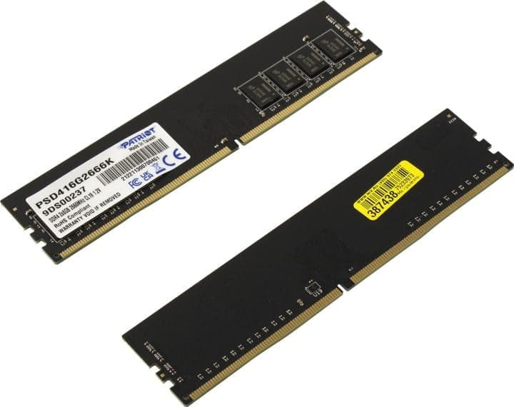 Patriot Signature Line <PSD416G2666K> DDR4 DIMM 16Gb KIT 2*8Gb <PC4-21300> CL19