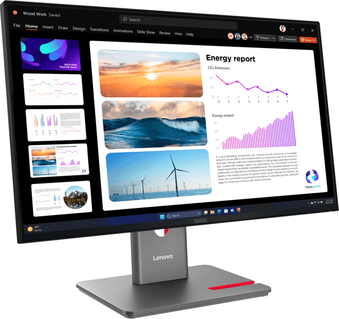 23.8" ЖК монитор Lenovo ThinkVision P24Q-40 <64B2GAT1UK> с поворотом экрана (LED, 2560x1440, HDMI, DP, USB3.0 Hub)