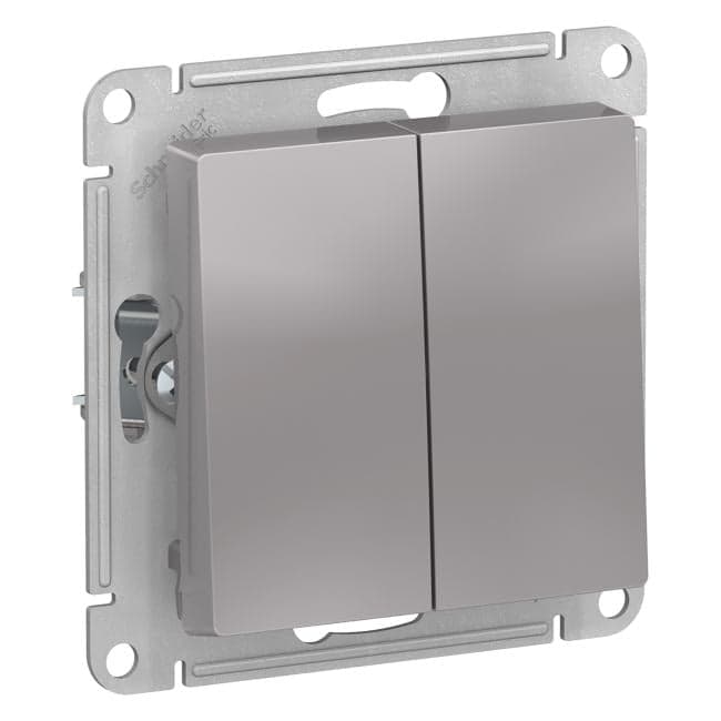 Schneider Electric AtlasDesign <ATN000351> Выключатель (2клав.,внут., без рамки, алюминий)
