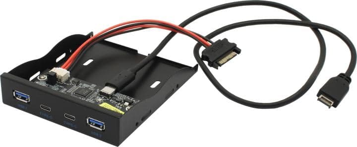 Orient <C094E> 2xUSB3.2+2xUSB-C Front Panel (крепление на лицевую панель корпуса 3.5")