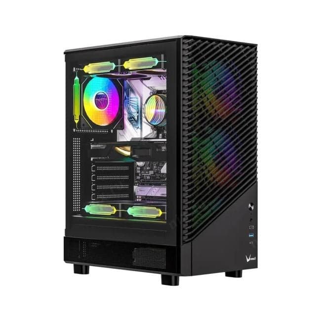 Корпус Formula Mana Geometry черный без БП ATX 4x120mm 1xUSB3.0 audio bott PSU