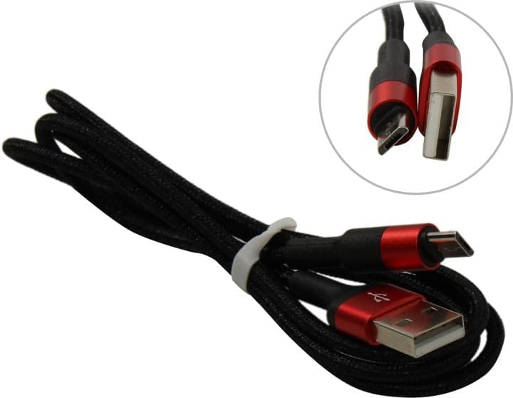 Hoco <X26 micro-B 1M Black/Red> Кабель USB 2.0 AM-->micro-B 1м