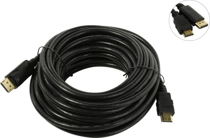 KS-is <KS-516-10> Кабель-адаптер DisplayPort(M) -> HDMI 19(M) 10м