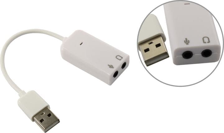 ExeGate <EX-AU-01S> USB адаптер для наушников с микрофоном, шнур 0.1м <EX294786RUS>