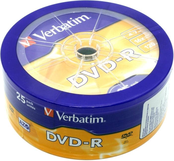 DVD-R Disc Verbatim 4.7Gb 16x <уп. 25 шт> <43730>
