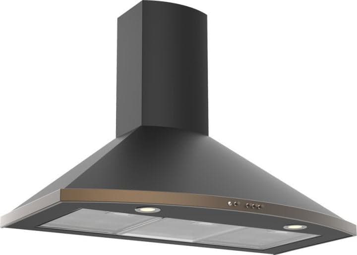 КВ II М-650-60-389 Вытяжка каминная Elikor Сигма 90П-650-К3Д антрацит/бронза управл: кнопоч (1 мотор)
