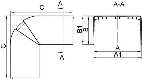 Угол внешний DKC 01813 NEA 100x60 неизменяемый (90°), "In-liner Classic"