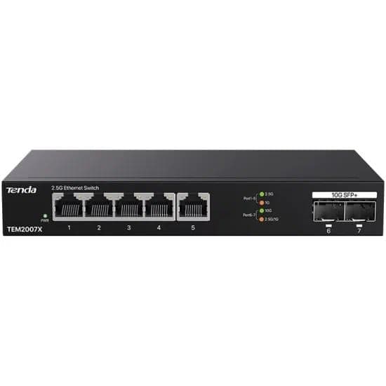 Коммутатор 5PORT 1000M 2SFP+ TEM2007X TENDA