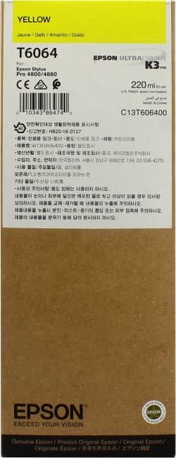 Картридж Epson <C13T606400> Yellow для Stylus Pro 4800/4880