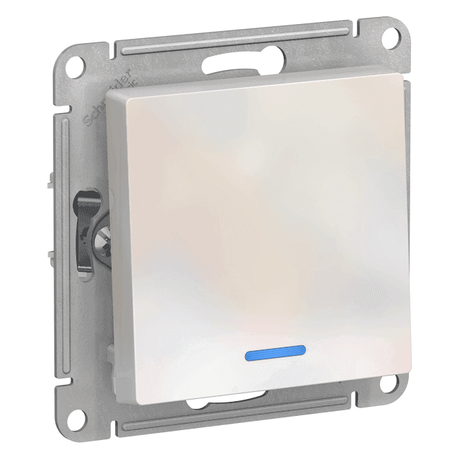Schneider Electric ATN000413 ATLASDESIGN 1-клавишный ВЫКЛЮЧАТЕЛЬ с подсветкой, сх.1а, 10АХ, механизм, ЖЕМЧУГ