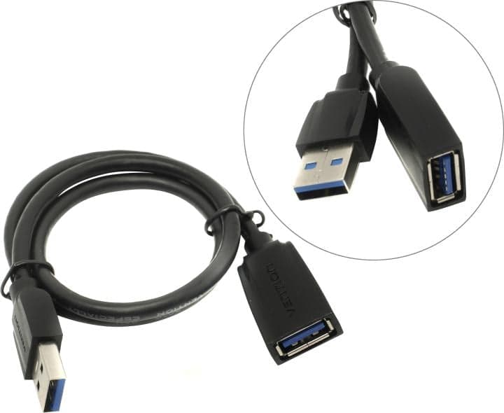 Vention <VAS-A45-B050> Кабель удлинительный USB 3.0 A-->A 0.5м