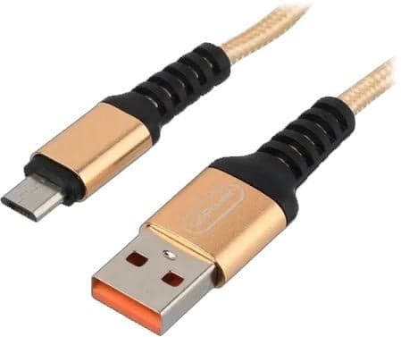 GoPower 00-00022787 Кабель GoPower GP02M USB (m)-microUSB (m) 1.0м 2.4A нейлон золотой (1/200/800)