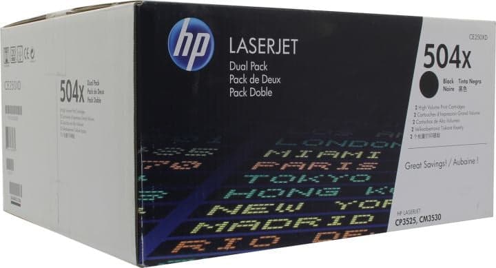 Картридж HP CE250XD (№504X) Dual Pack для HP LJ CP3525, CM3530 (повышенной ёмкости)