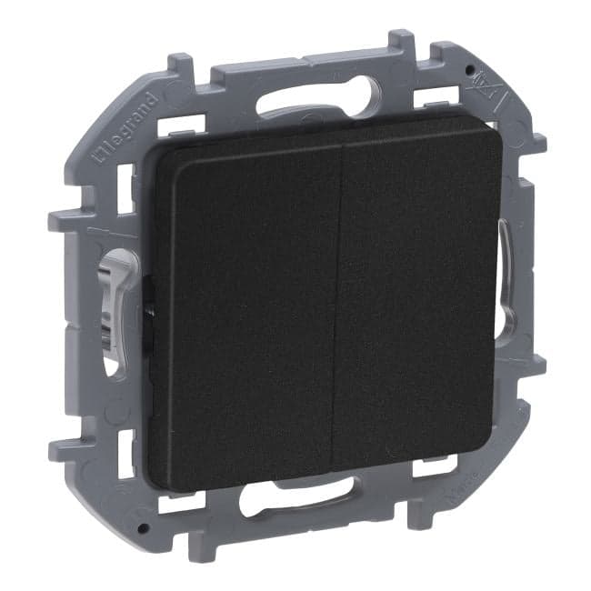 Legrand 673623 Выключатель двухклавишный INSPIRIA 10 AX 250 В~ антрацит