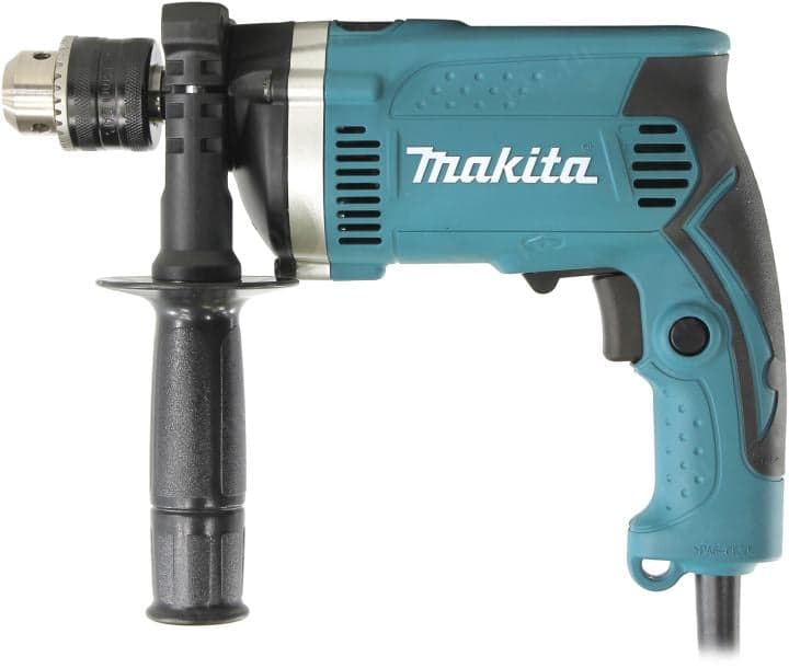 Makita <HP1630K> Ударная дрель (710W, 3200 об/мин, 13 мм, регулятор, реверс, ключ, кейс)