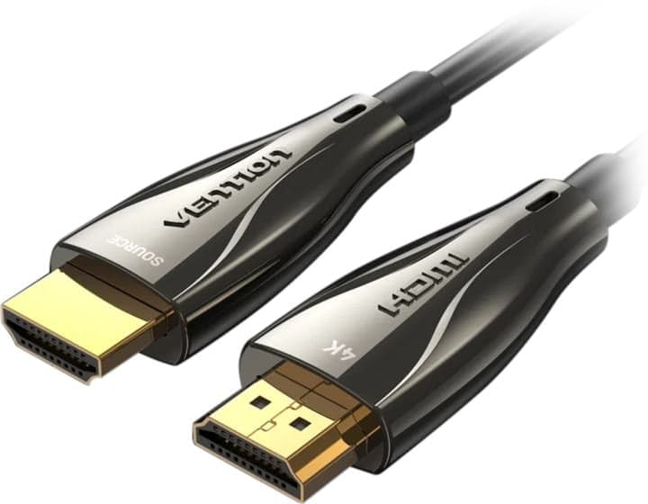 ALABQ Кабель Vention оптический HDMI v2.0 19M/19M - 20м. Черный