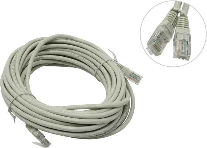 Patch Cord UTP кат.5e 10м, серый