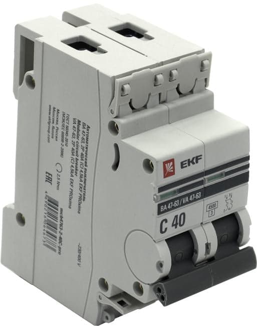 EKF <mcb4763-2-40C-pro> Автоматический выключатель (2P, 40A)