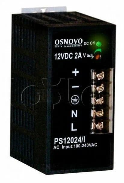 Блок питания OSNOVO PS-12024/I промышленный 1 выход: DC12V, 2A (24W), AC100-240V. КПД: 83%