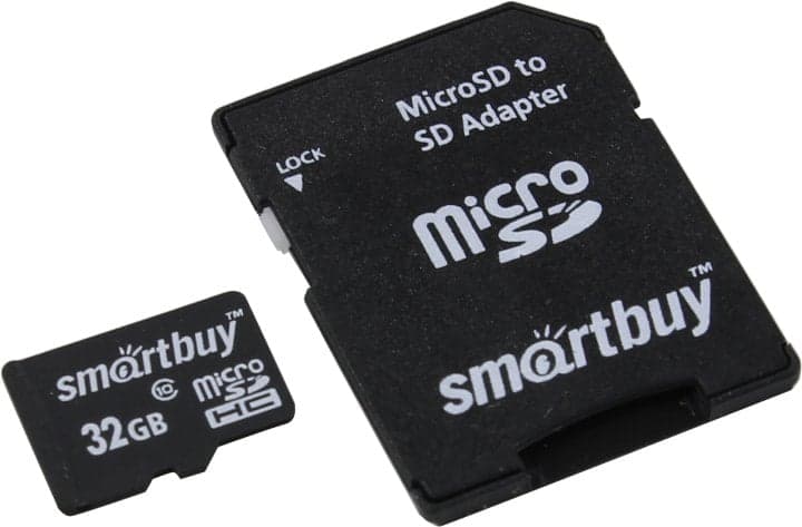 SmartBuy <SB32GBSDCL10-01LE> microSDHC 32Gb Class10 + microSD-->SD Adapter
