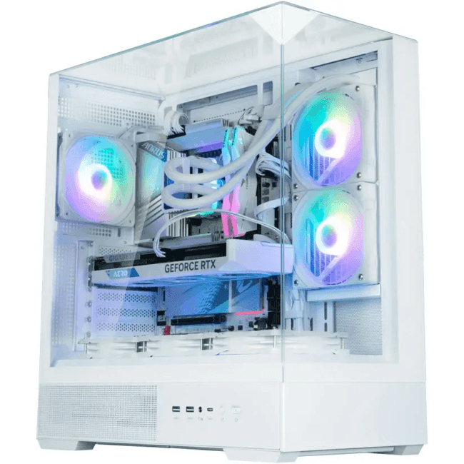 ZALMAN P40 Prism, ATX, WHITE, WINDOW, 2x3.5", 3x2.5", 1xUSB TYPE-C, 2xUSB3.0, REAR 1x120mm ARGB