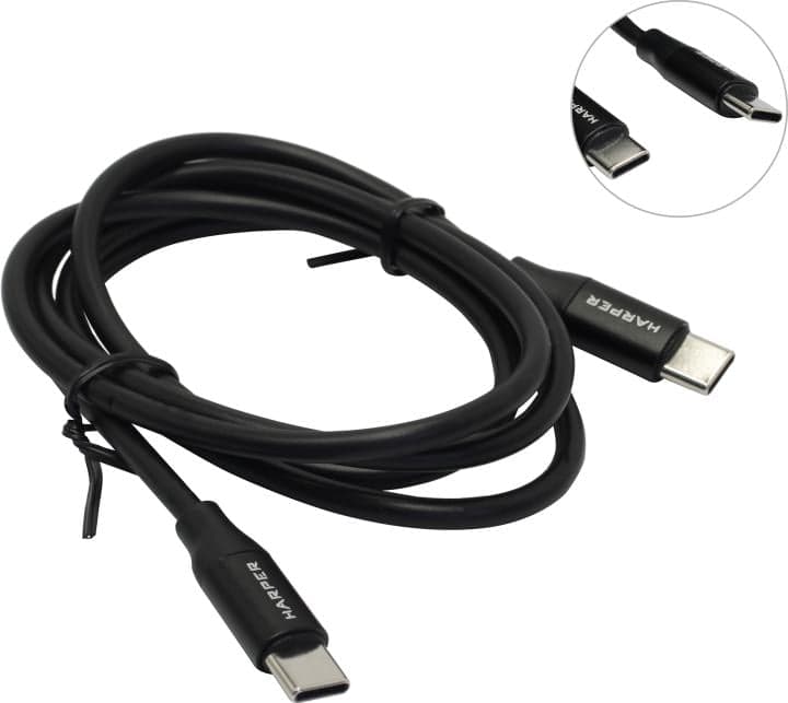 HARPER <SCH-770 Black> Кабель USB2.0-C M -->USB2.0-C M 1м