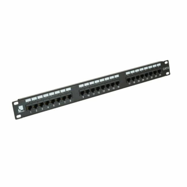 Патч-панель Lanmaster LAN-PPi24U6 19", 1U, Cat 6, 24 порта RJ45 (8p8c), неэкранированная, Dual IDC (110/KRONE)