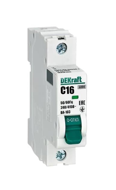 Schneider Electric 12273DEK Авт. выкл. 1Р 16А х-ка C ВА-103 6кА DEKraft