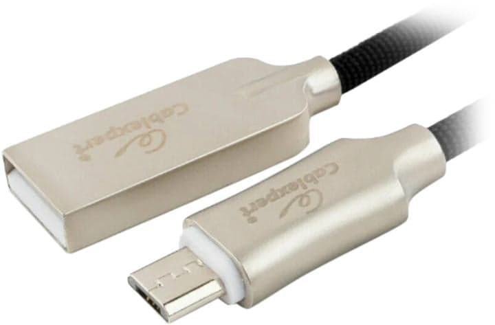 CC-P-mUSB02Bk-0.5M Кабель USB2.0 Cablexpert CC-P-mUSB02Bk-0.5M, AM/microB, серия Platinum, 0.5м, черный, нейлон.оплетка