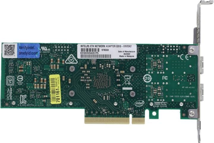 Intel <E810XXVDA2G1P5> Ethernet Network Adapter E810-XXVDA2 PCI-Ex8 (2SFP28 25Gbps)