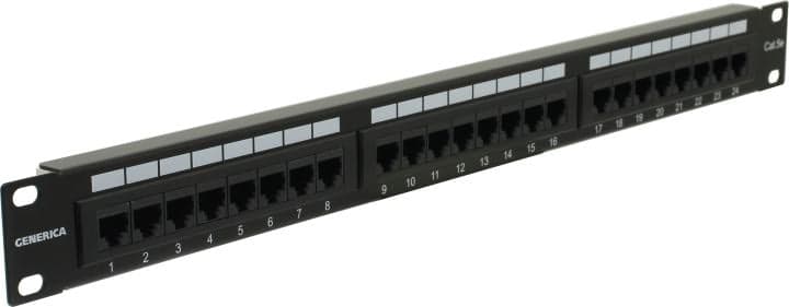 Patch Panel 19" 1U UTP 24 port кат.5e GENERICA <PP24-1UC5EU-K05-G>