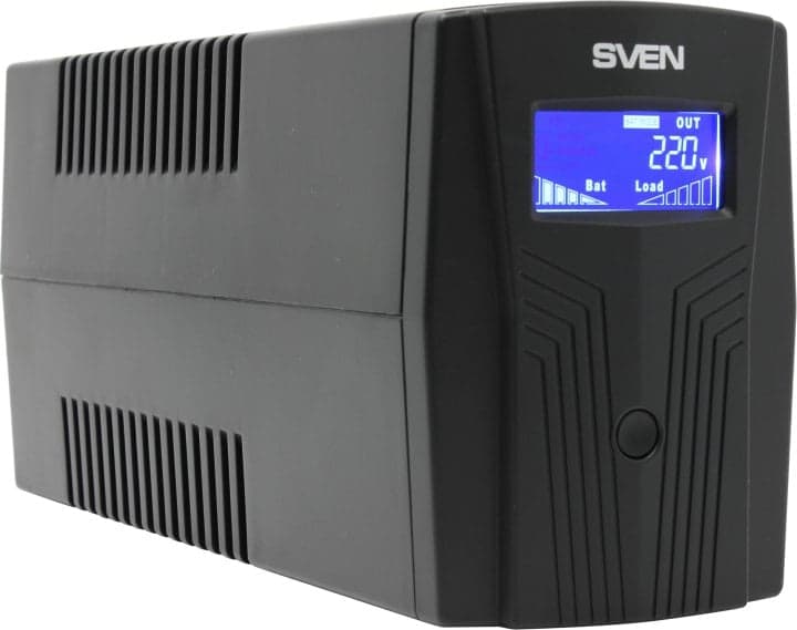 UPS 650VA SVEN <Pro 650 Black> LCD, USB, защита RJ45