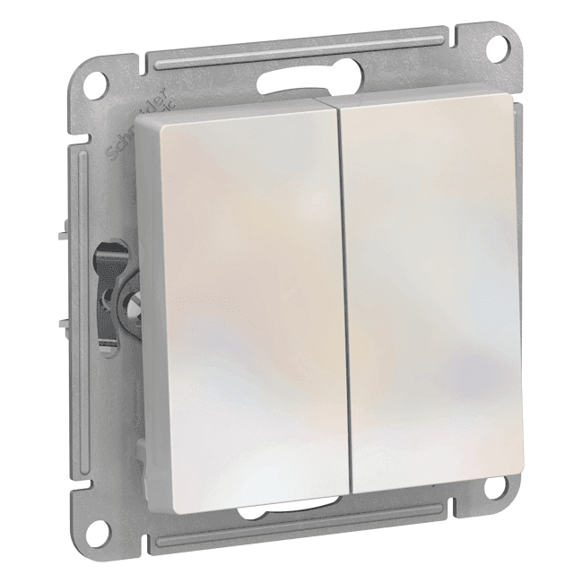 Schneider Electric ATN000451 ATLASDESIGN 2-клавишный ВЫКЛЮЧАТЕЛЬ, сх.5, 10АХ, механизм, ЖЕМЧУГ