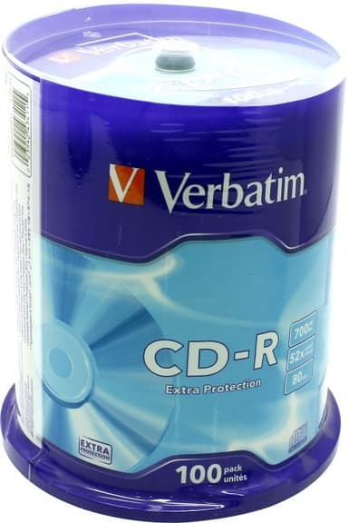 CD-R Verbatim 700Mb 52x sp. <уп.100 шт> на шпинделе <43411/43430>