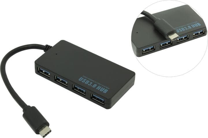 USB3.0 Hub 4 port, подкл. USB-C