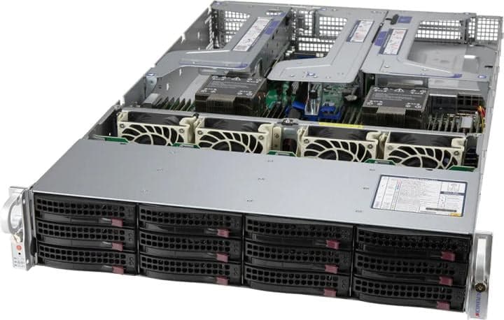SuperMicro 2U SYS-620U-TNR (LGA4189, C621A, 2xPCI-E, SVGA, 12xHS SAS/SATA noLAN, 32DDR4 1200W HS)