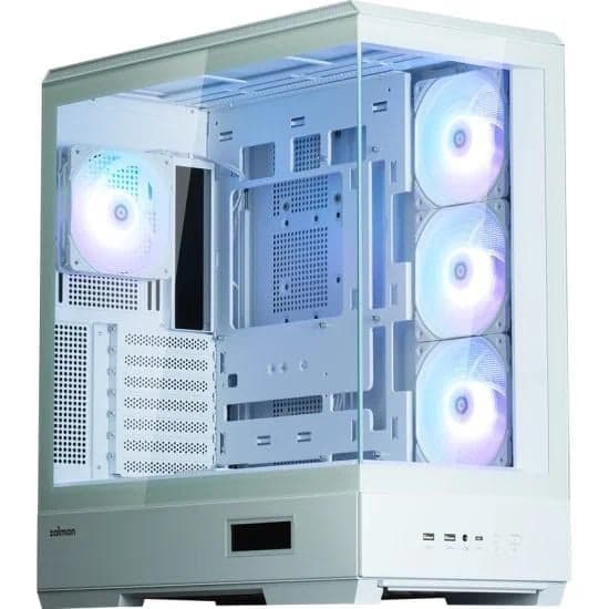 ZALMAN P50 DS WHITE, без БП, боковое окно (закаленное стекло), белый, ATX