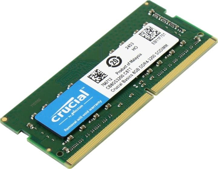 Crucial <CB8GS3200> DDR4 SODIMM 8Gb <PC4-25600> (for NoteBook)