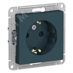 Schneider Electric ATN000845 ATLASDESIGN РОЗЕТКА с заземлением со шторками, 16А, механизм, ИЗУМРУД