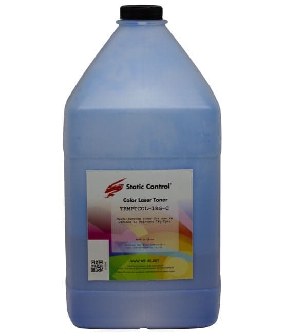 Тонер Static Control TRMPTCOL-1KG-C голубой флакон 1000гр. для принтера HP CLJCP1515/ Canon MF8330