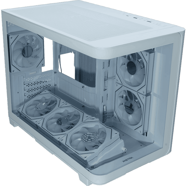 QR600M-6FM12A-C10-UC-L-WH Корпус XASTRA QR600M 6ARGB C10-UC White mATX/Aquarium/ Curve Glass /Led Strip/6x120mm ARGB PW