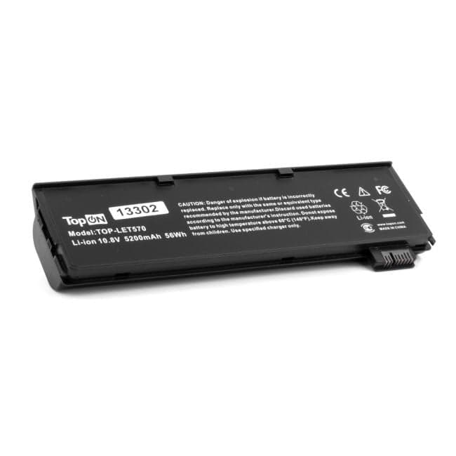 TopON TOP-LET570 Аккумулятор для ноутбука Lenovo ThinkPad T570-3S2P. 10.8V 5200mAh. PN: 01AV427