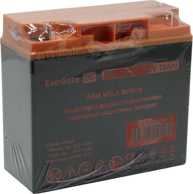 Аккумулятор ExeGate HRL 12-18 (12V, 18Ah) для UPS <EX285662RUS>