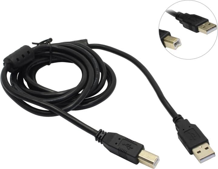 Defender <87430> Кабель USB 2.0 A-->B 1.8м 2 фильтра