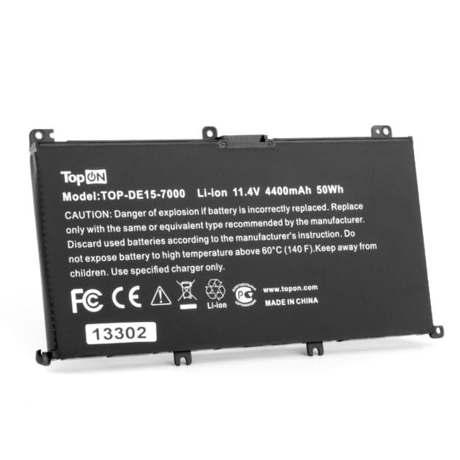 TopON TOP-DE15-7000 Аккумулятор для ноутбука Dell 15-7000. 11.4V 4400mAh. PN: 357F9.