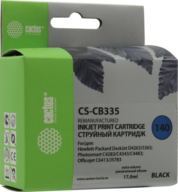 Картридж Cactus CS-CB335 (№140) Black для HP D4263/4363/J5783/6413(восстановлен из б/у)
