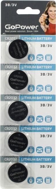 GoPower 00-00015603 (Li, CR2032, 3V) <уп. 5 шт>