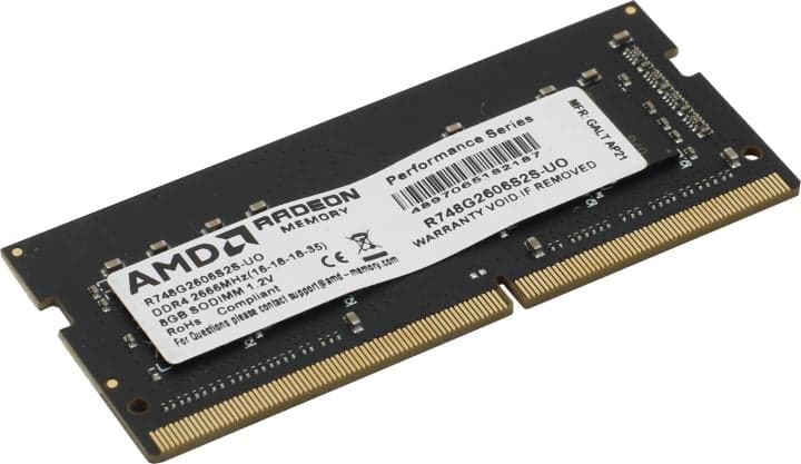 AMD <R748G2606S2S-U(O)> DDR4 SODIMM 8Gb <PC4-21300> CL16 (for NoteBook)