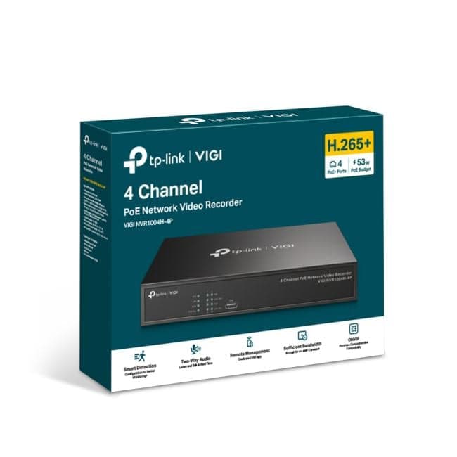 TP-Link VIGI NVR1004H-4P Сетевой видеорегистратор/ 4 Channel PoE Network Video Recorder